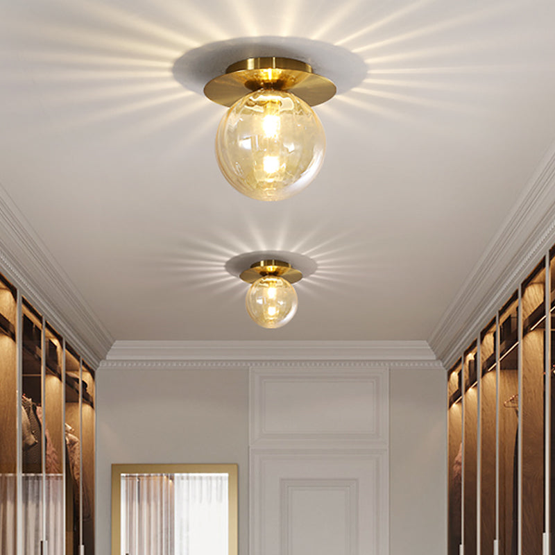 Écléria – Plafonnier en Verre Ondulé Fumé Doré | Design Élégant et Raffiné