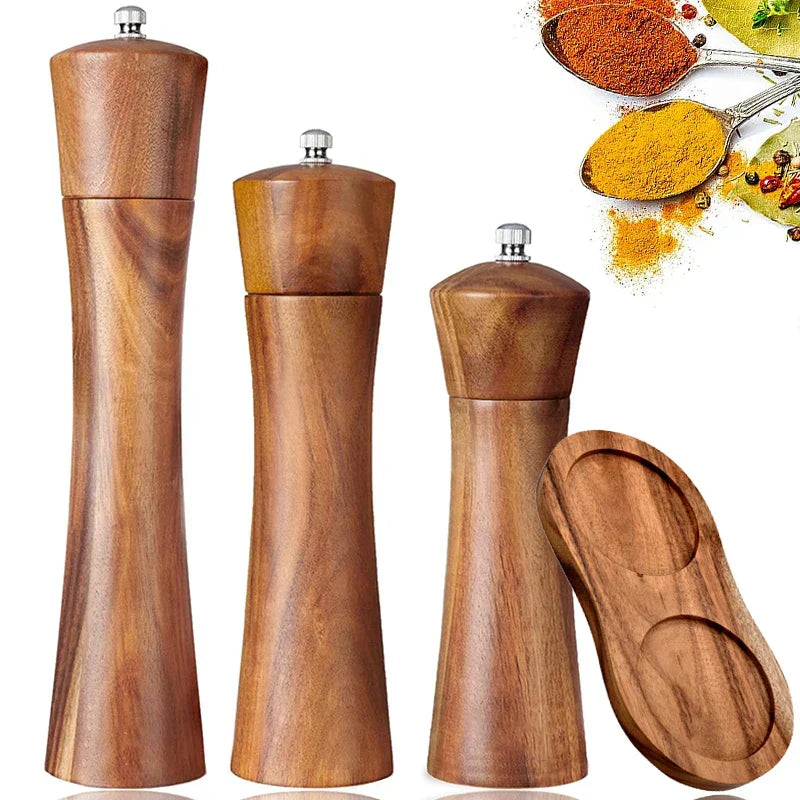 RustiekKruid - Moulin à Sel et Poivre Élégant en Bois d'Acacia