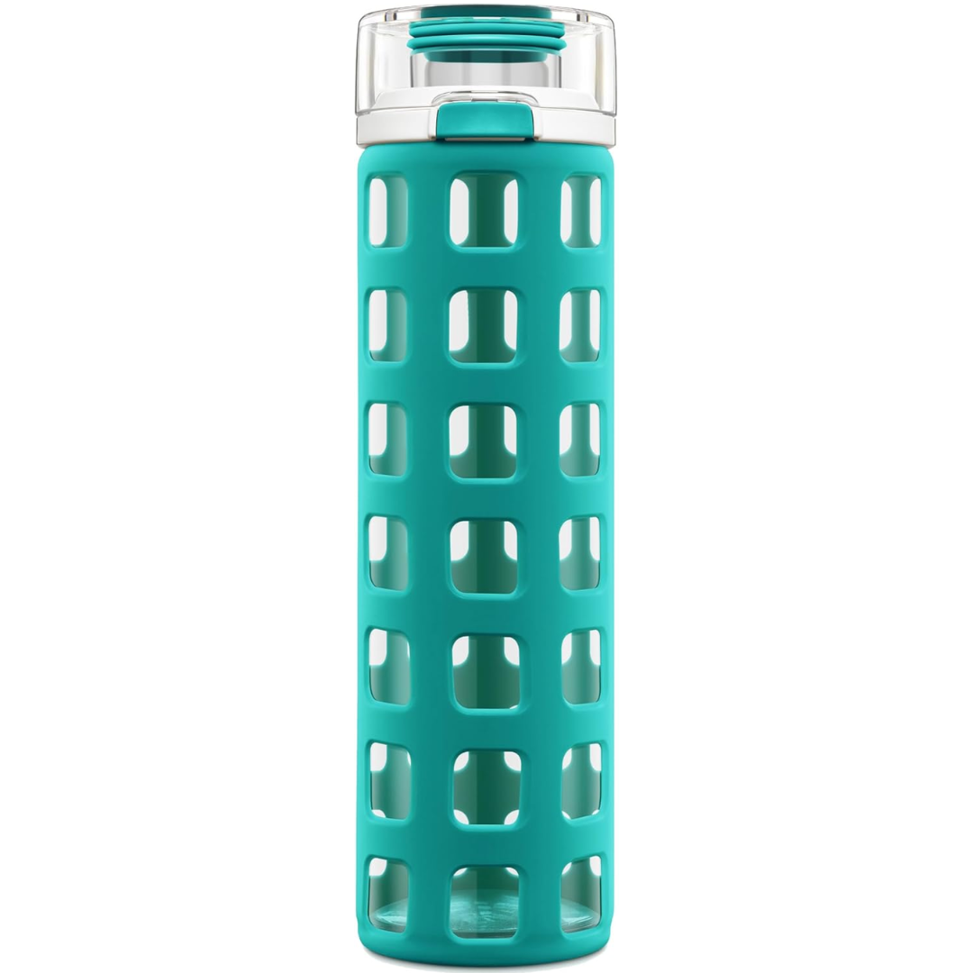 PureSip - Gourde en verre durable avec couvercle flip