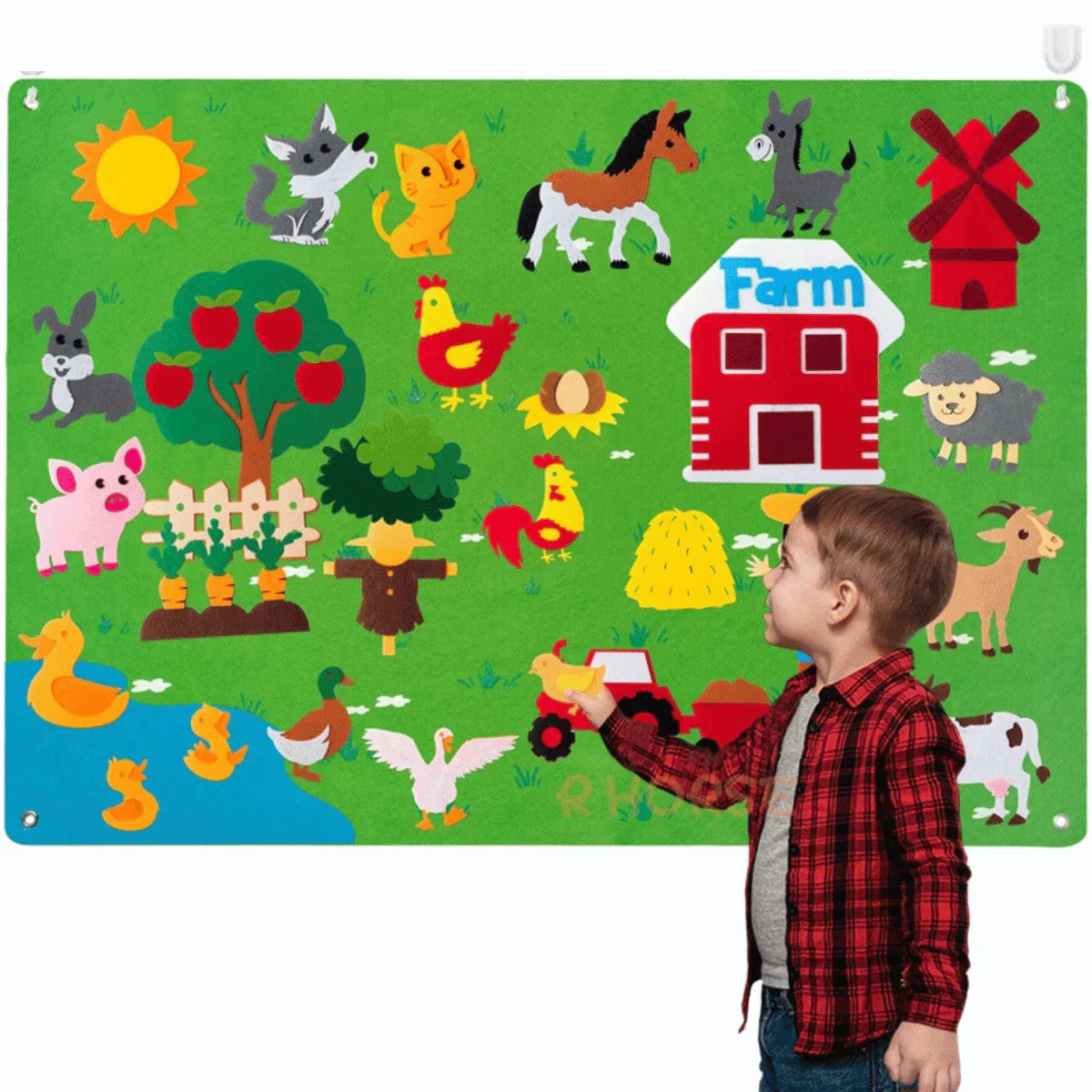 Nuvelli - Tableau en Feutre Animaux, Jeu Éducatif pour Enfants