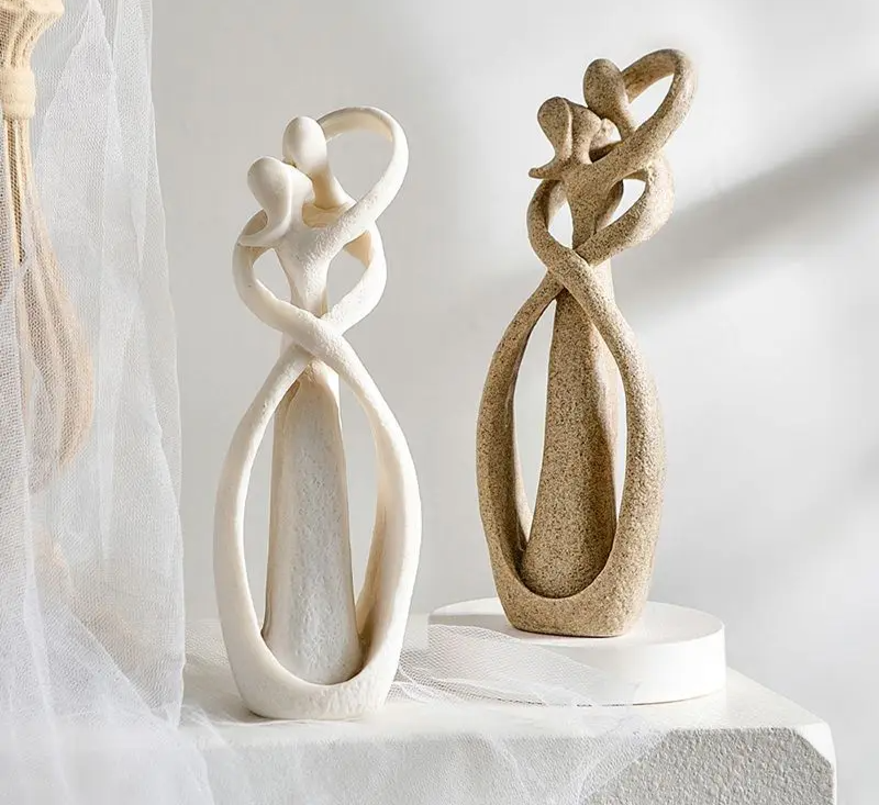 EternalHug - Statue Abstraite Symbole d'Amour et de Connexion