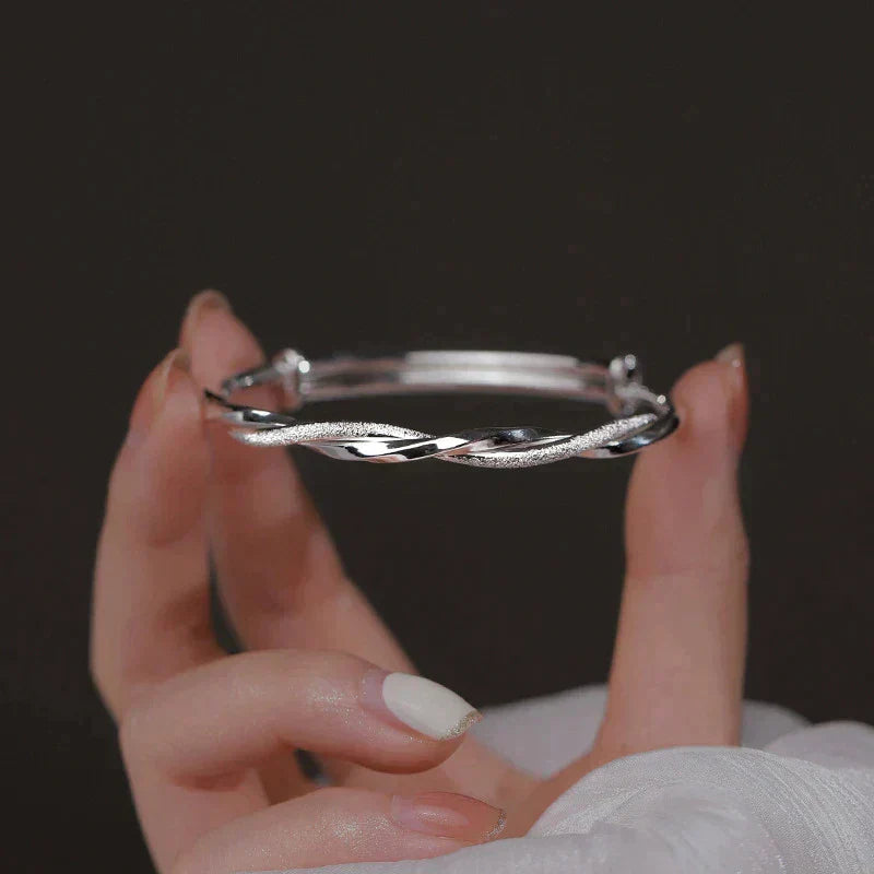 Bracelet Torsadé Argent 925 - Design Géométrique