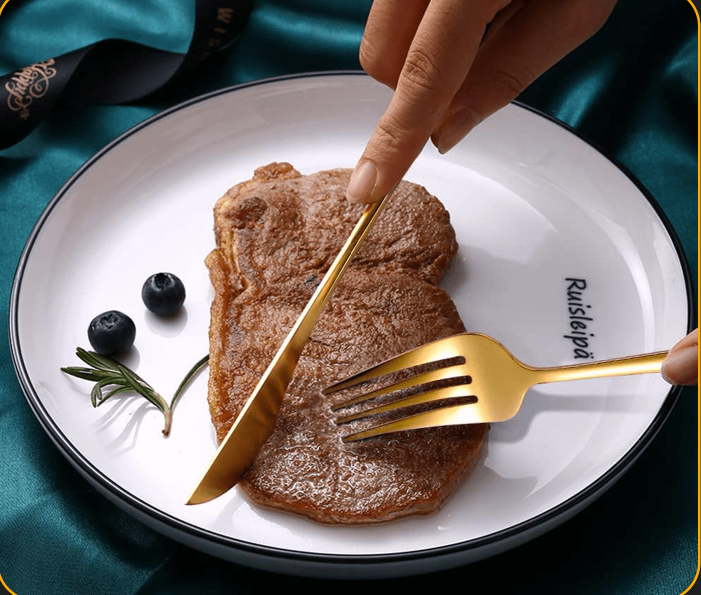 GoudenGlans - Set de Couverts de Luxe 20 Pièces Finition Dorée