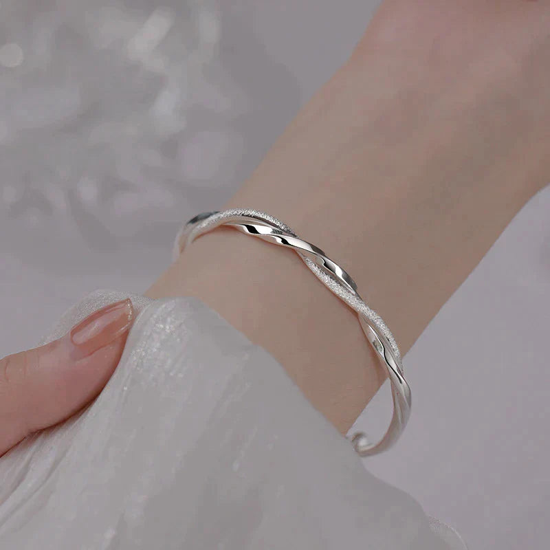Bracelet Torsadé Argent 925 - Design Géométrique