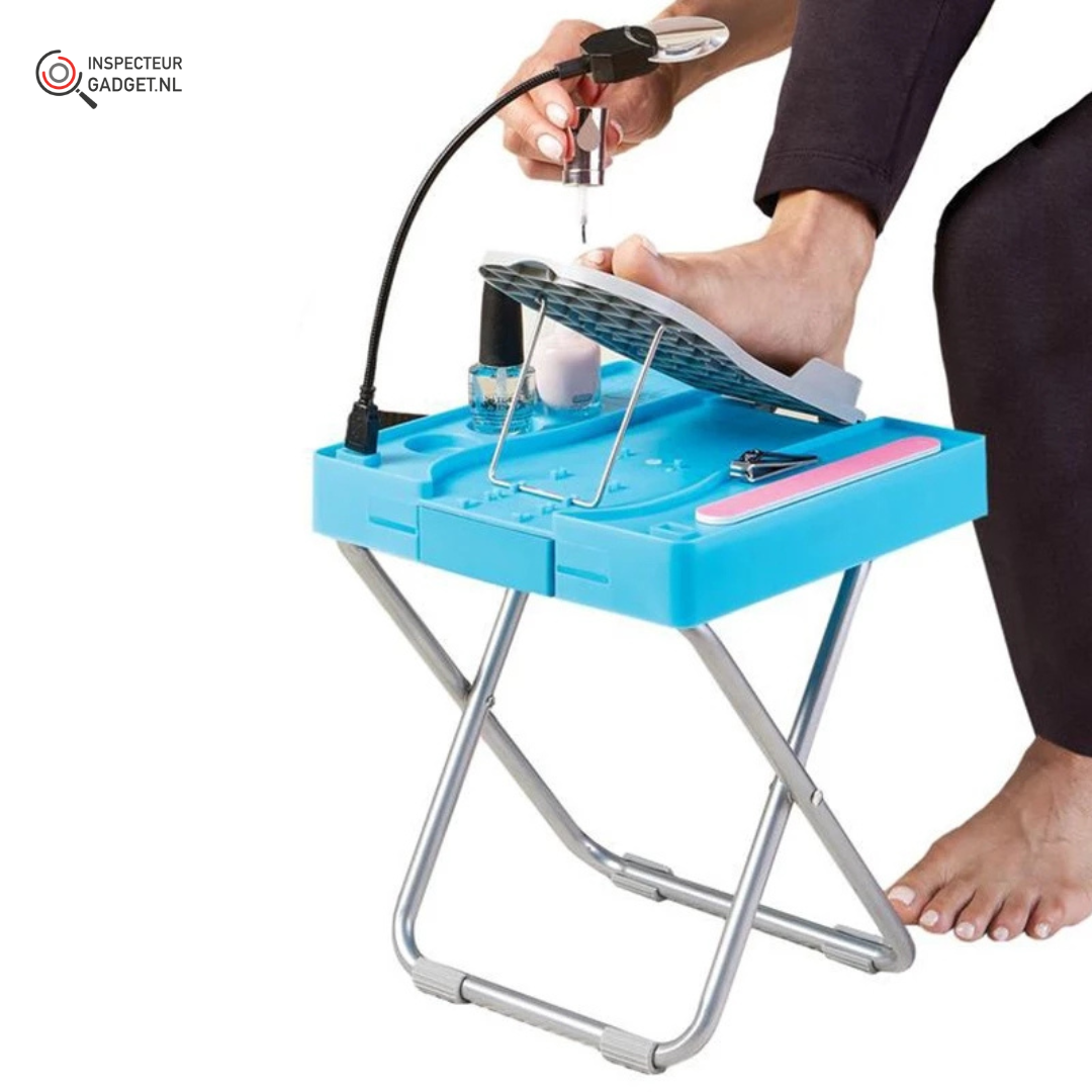 Pediluxe Pro - Tabouret de pédicure pliable avec lampe LED et ventilateur