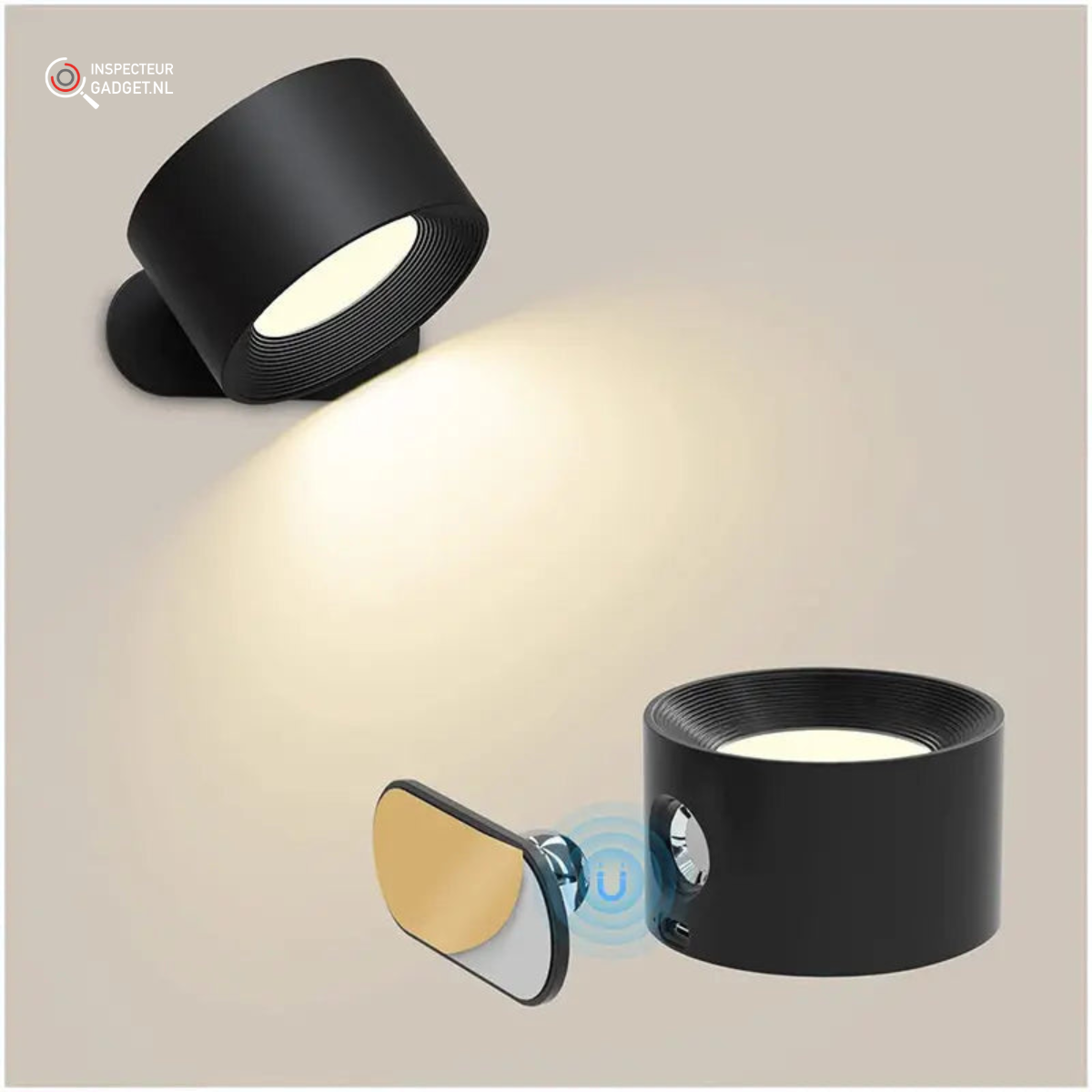 360° - Applique murale LED sans fil rechargeable et rotative